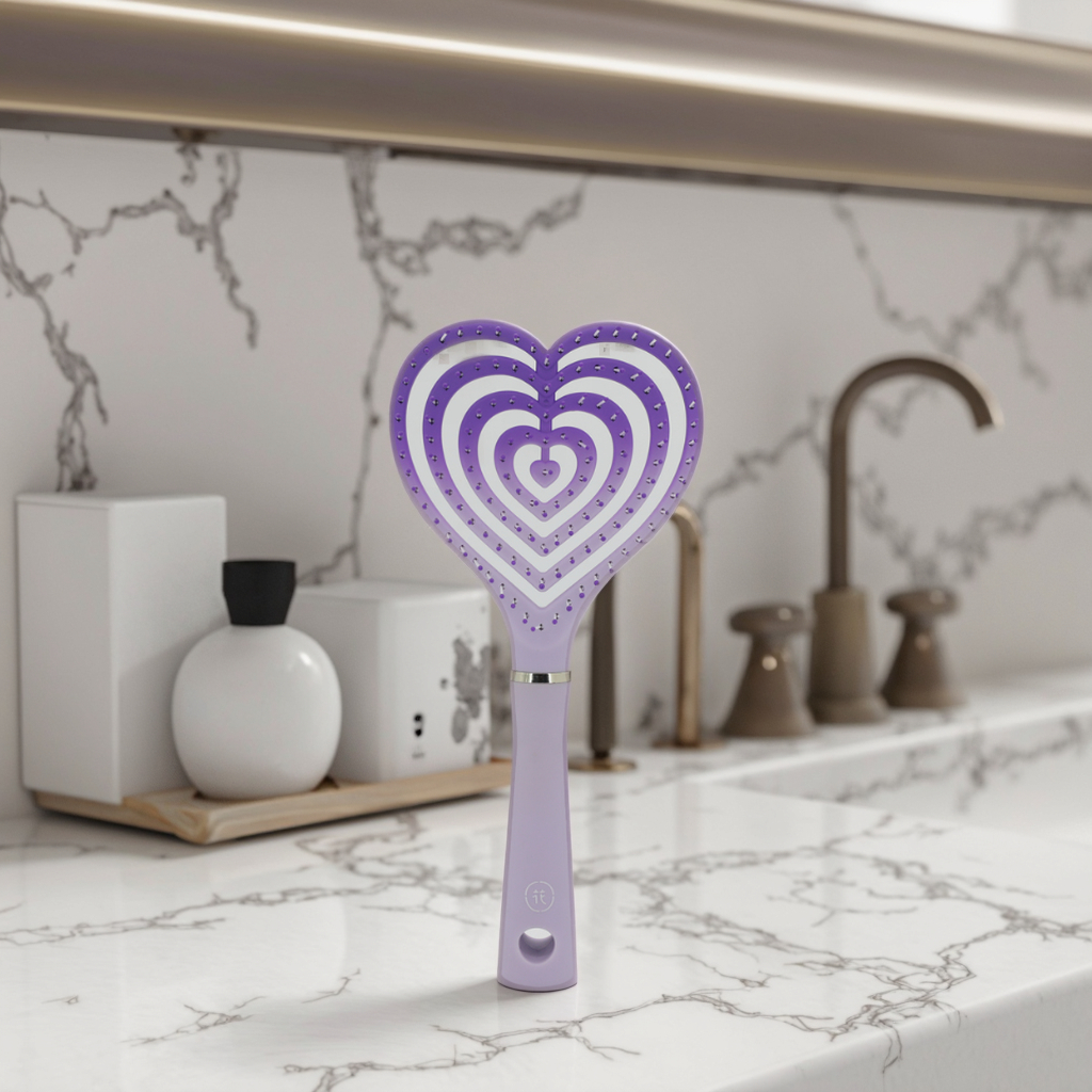 2025 New Design Detangling Hairbrush Heart-shaped Massage Comb Creative Quirky Fun Perfect Gift for Girlfriend Women Mom Holiday